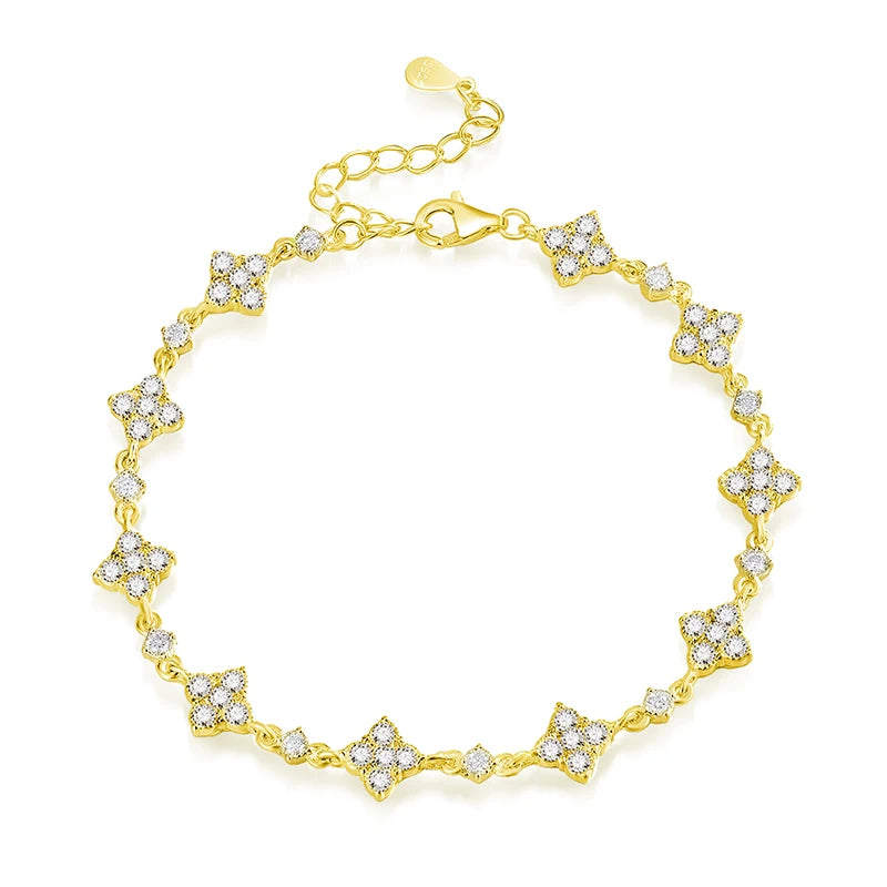 Moissanite Chain Bracelet – S925 Sterling Silver, Luxury Sparkle