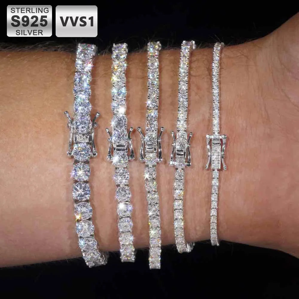Moissanite Tennis Bracelet – S925 Sterling Silver, GRA Certified