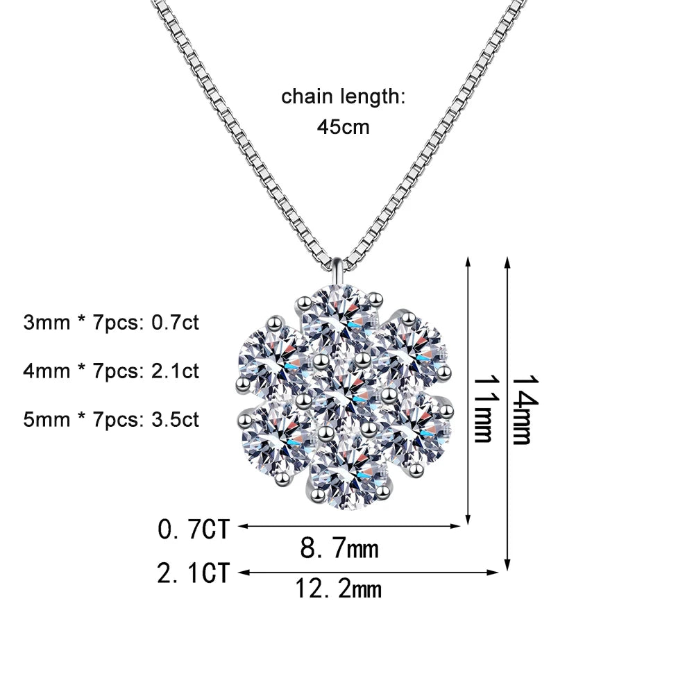 D VVS1 Moissanite Pendant Necklace – 925 Sterling Silver