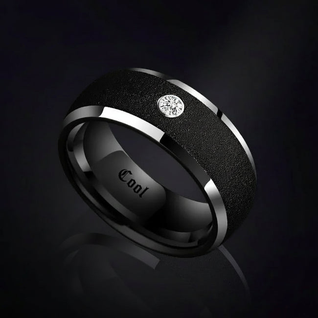 Diamond Ring Tungsten Couple Wedding Bands – Luxury Personalized Rings Hover Image