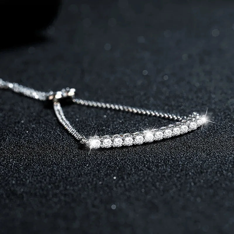 925 Sterling Silver Tennis Bracelet – Elegant Crystal Sparkle