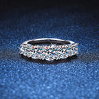 3.6CT Moissanite 3-Stone Ring – 925 Sterling Silver Bridal Jewelry