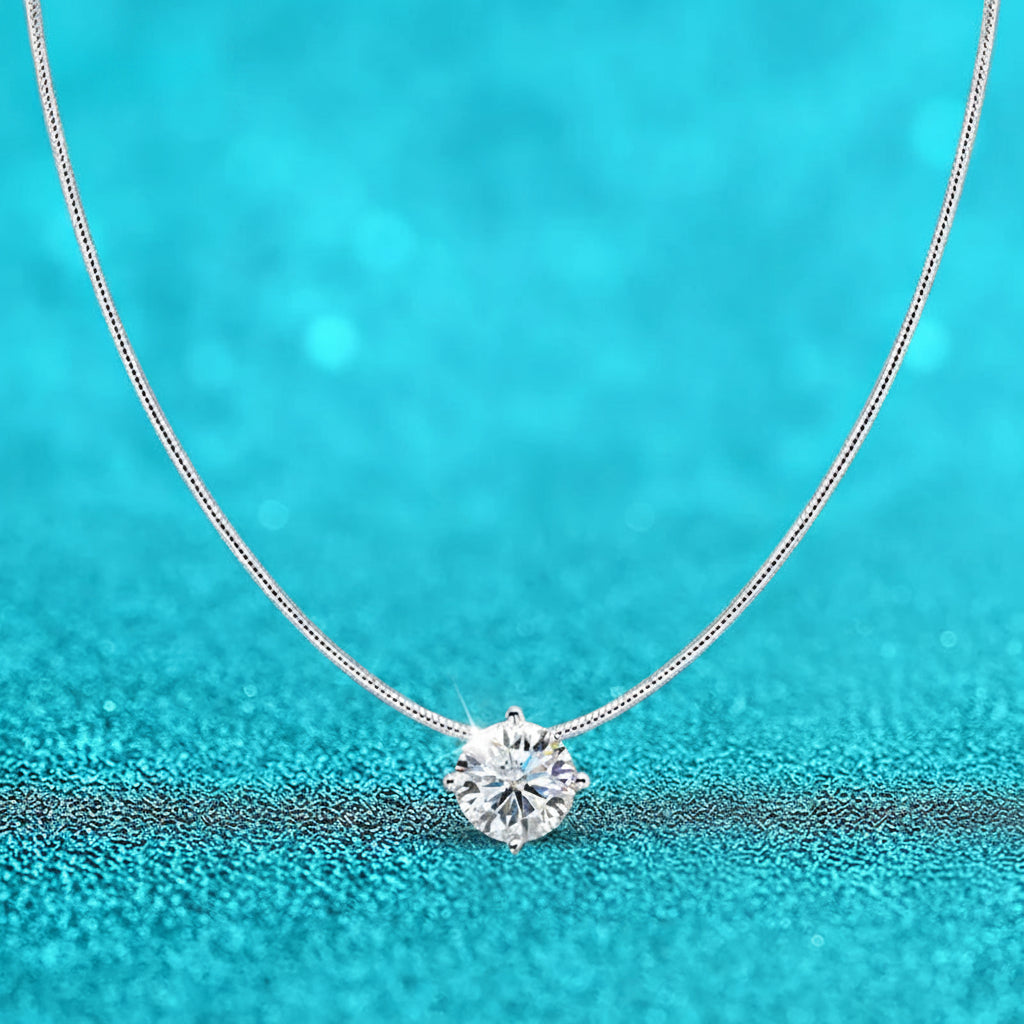 D VVS1 Moissanite Pendant Necklace – 925 Sterling Silver