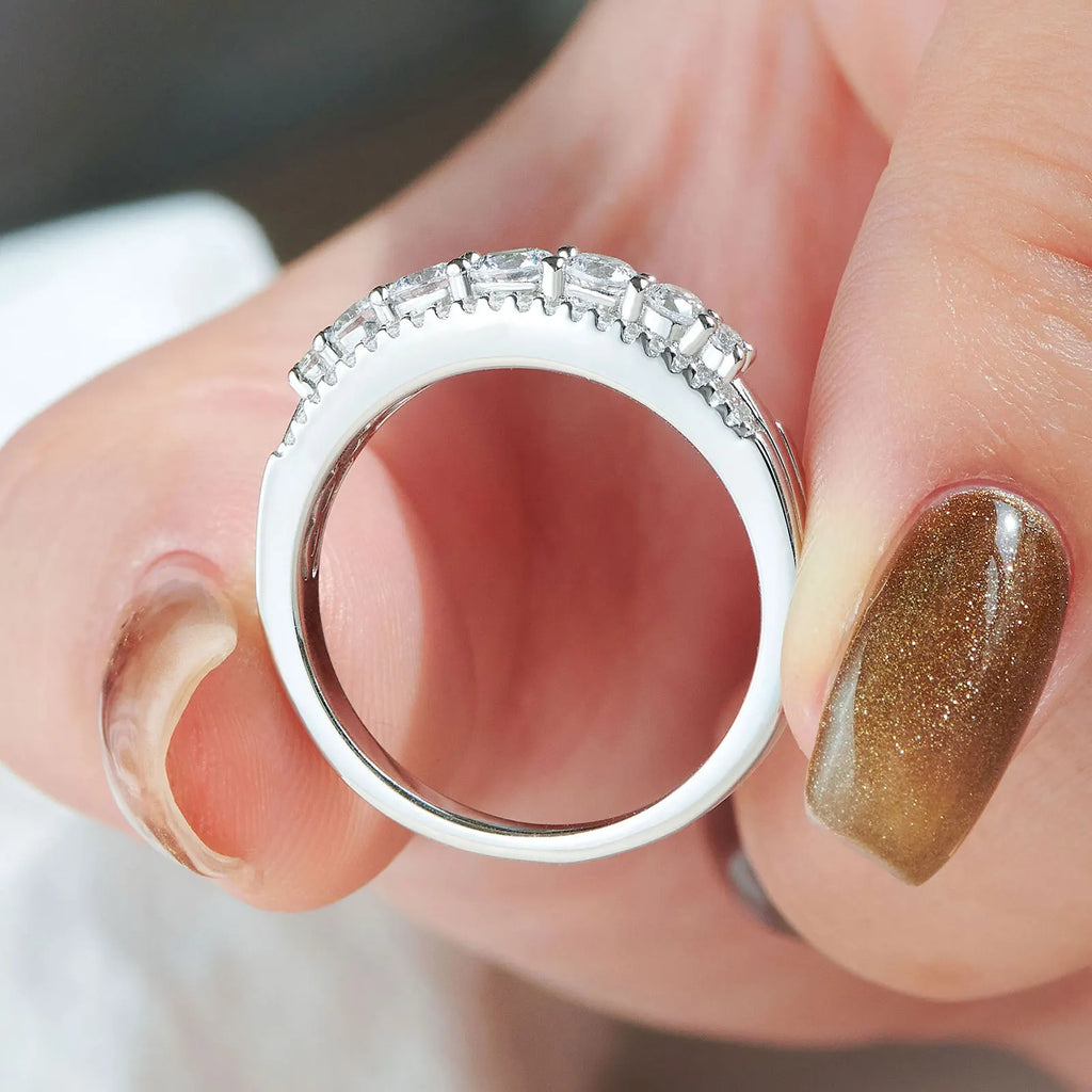 Moissanite Eternity Wedding Ring – 925 Sterling Silver