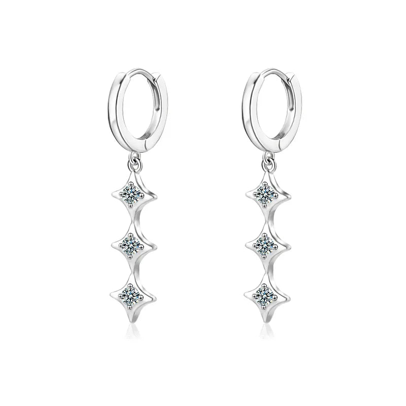 S925 D-Color Moissanite Dangle Earrings – Elegant Fringe Design