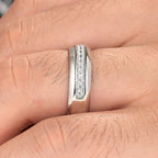 Men's 925 Sterling Silver Wedding Ring – AAAAA CZ Band