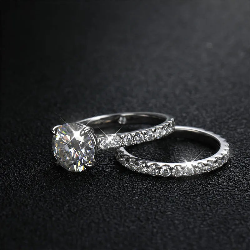 Luxury Moissanite Engagement Ring – 925 Sterling Silver