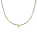 Heart Moissanite Tennis Necklace – 925 Sterling Silver