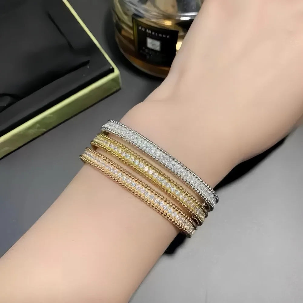 Moissanite Bangle Bracelet – S925 Silver, 18K Gold Plated