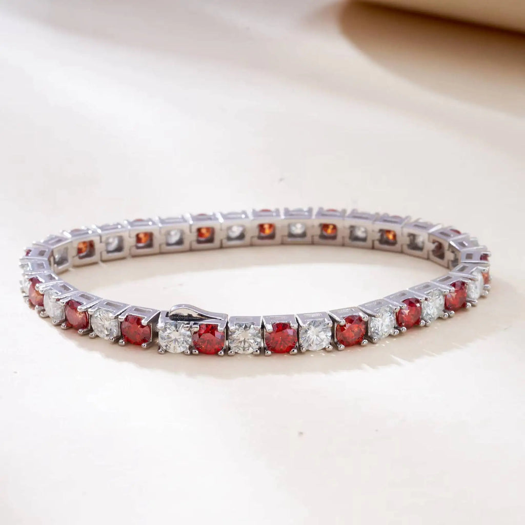 D VVS1 Moissanite Tennis Bracelet – 925 Sterling Silver, 4MM