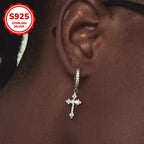 925 Sterling Silver Cross Earrings