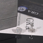 9.8mm Iced Moissanite Cluster Earrings – 925 Sterling Silver
