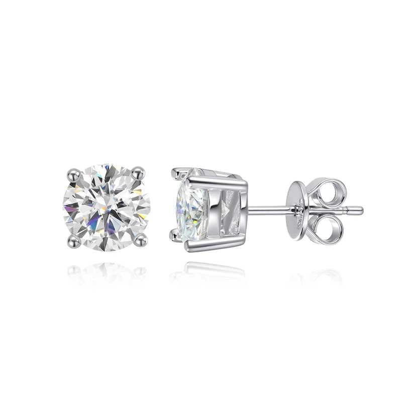 1.0CT Moissanite Stud Earrings – 925 Sterling Silver, D Color
