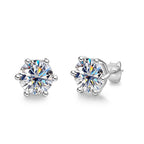 2CT D VVS1 Moissanite Stud Earrings – 925 Sterling Silver