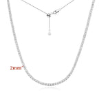 Heart Moissanite Tennis Necklace – 925 Sterling Silver