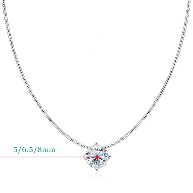 D VVS1 Moissanite Pendant Necklace – 925 Sterling Silver