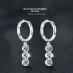 S925 D-Color Moissanite Dangle Earrings – Elegant Fringe Design