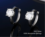 S925 Sterling Silver Moissanite Stud Earrings – Unisex Fine Jewelry