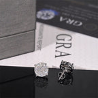 9.8mm Iced Moissanite Cluster Earrings – 925 Sterling Silver