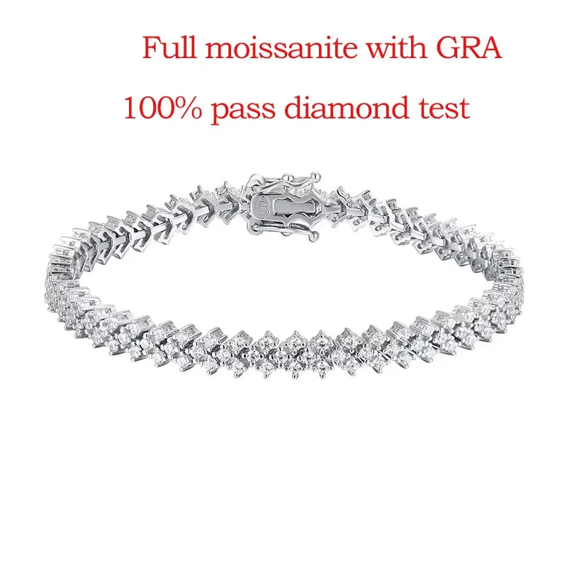 D VVS1 Moissanite Tennis Bracelet – 925 Sterling Silver