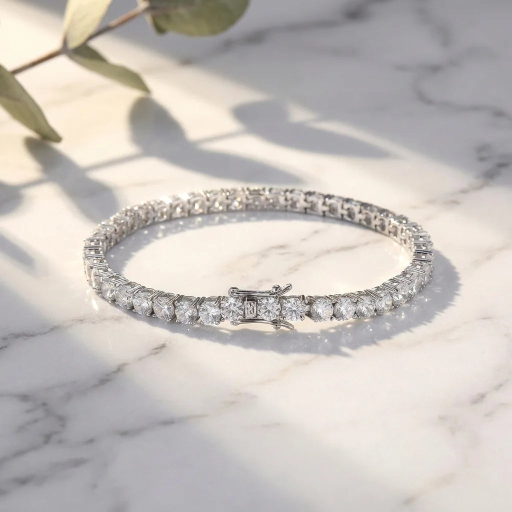 Moissanite Tennis Bracelet – 925 Sterling Silver, GRA Certified