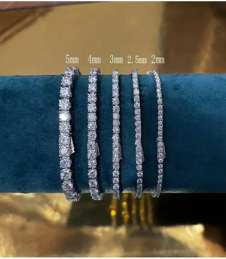 D VVS1 Moissanite Tennis Bracelet – 925 Sterling Silver, 4MM