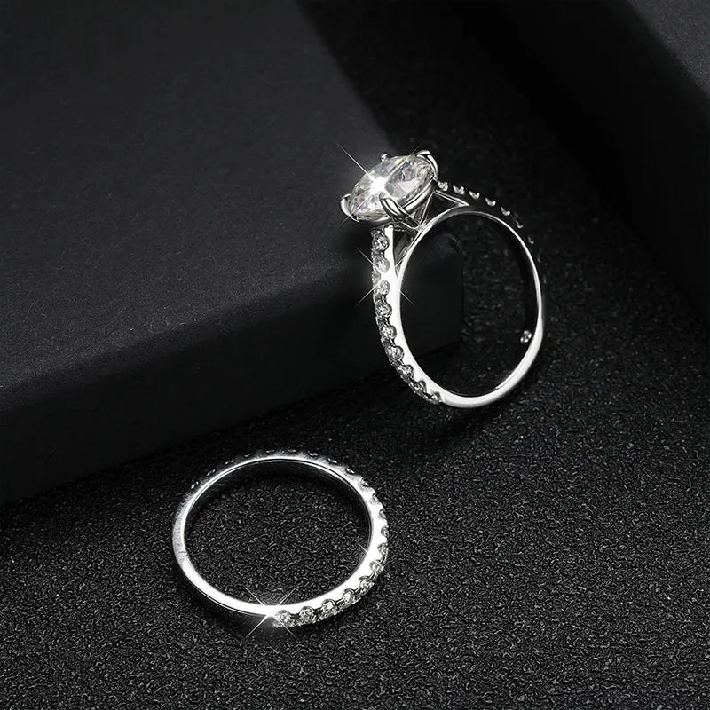 Luxury Moissanite Engagement Ring – 925 Sterling Silver