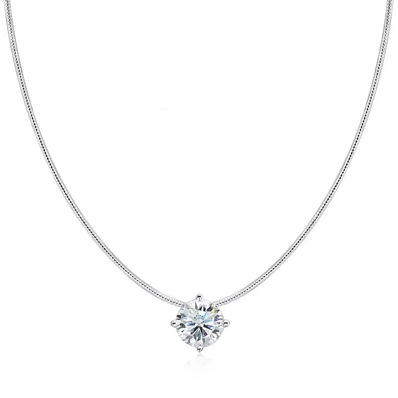 D VVS1 Moissanite Pendant Necklace – 925 Sterling Silver