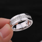 2MM Moissanite Band Ring – 925 Sterling Silver, 18K Plated