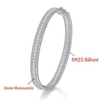 Moissanite Bangle Bracelet – S925 Silver, 18K Gold Plated
