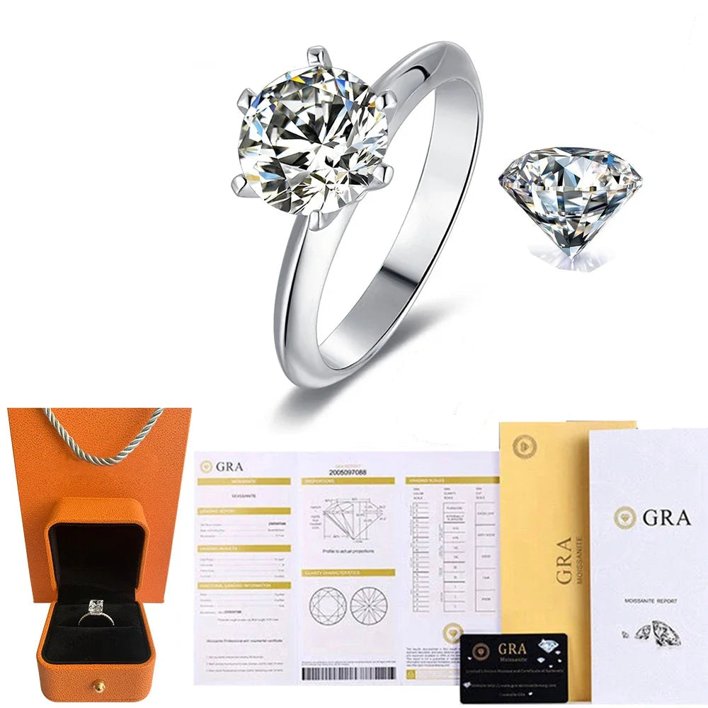 Luxury Moissanite Diamond Ring – Sterling Silver