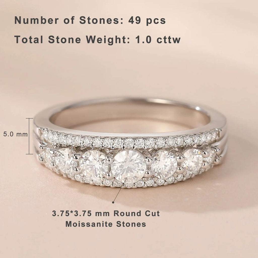 Moissanite Eternity Wedding Ring – 925 Sterling Silver