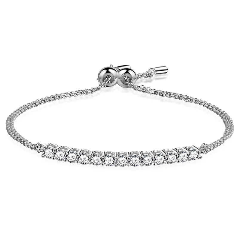 925 Sterling Silver Tennis Bracelet – Elegant Crystal Sparkle