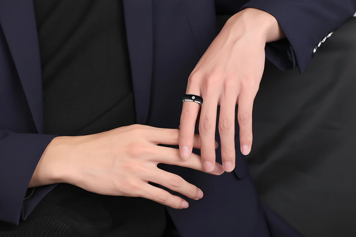 Diamond Ring Tungsten Couple Wedding Bands – Luxury Personalized Rings