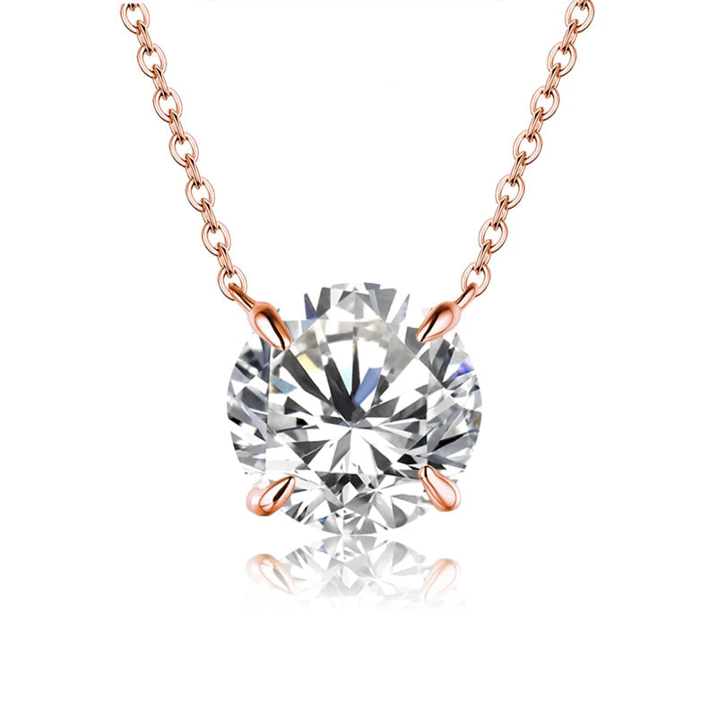 1CT Moissanite Pendant Necklace – 925 Sterling Silver