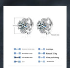 1CT D-Color Moissanite Clover Earrings – S925 Sterling Silver