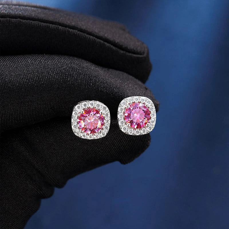 S925 Sterling Silver Moissanite Stud Earrings – Unisex Fine Jewelry