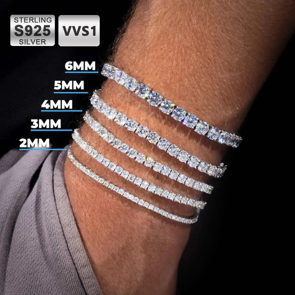 Moissanite Tennis Bracelet – S925 Sterling Silver, GRA Certified