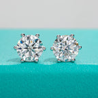2CT D VVS1 Moissanite Stud Earrings – 925 Sterling Silver