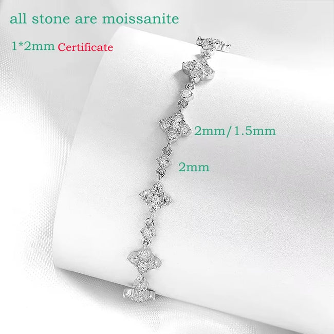Moissanite Chain Bracelet – S925 Sterling Silver, Luxury Sparkle Main Image
