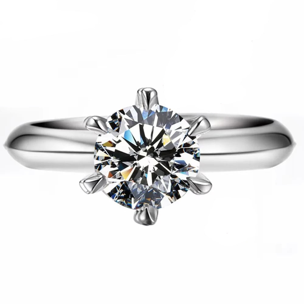 Luxury Moissanite Diamond Ring – Sterling Silver