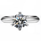 Luxury Moissanite Diamond Ring – Sterling Silver