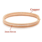 Moissanite Bangle Bracelet – S925 Silver, 18K Gold Plated