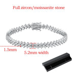 D VVS1 Moissanite Tennis Bracelet – 925 Sterling Silver