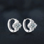 1CT D-Color Moissanite Clover Earrings – S925 Sterling Silver