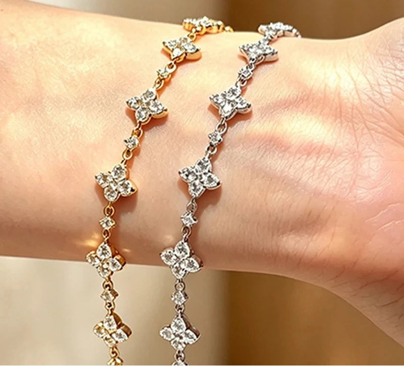 Moissanite Chain Bracelet – S925 Sterling Silver, Luxury Sparkle