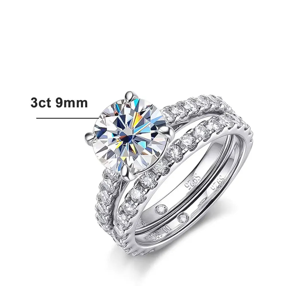 Luxury Moissanite Engagement Ring – 925 Sterling Silver
