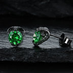 925 Sterling Silver Black Snake Earrings – Green Zircon Gothic Style