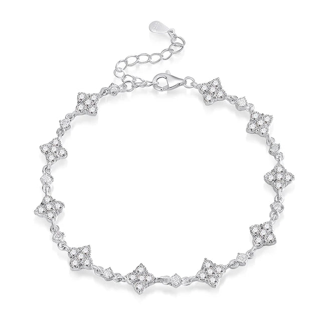 Moissanite Chain Bracelet – S925 Sterling Silver, Luxury Sparkle Hover Image