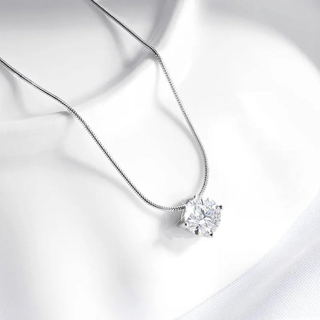 D VVS1 Moissanite Pendant Necklace – 925 Sterling Silver Main Image